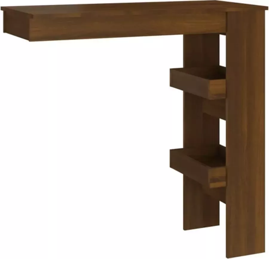 VidaXL -Bartafel-wandgemonteerd-102x45x103 5-cm-bewerkt-hout-bruineiken - Foto 2