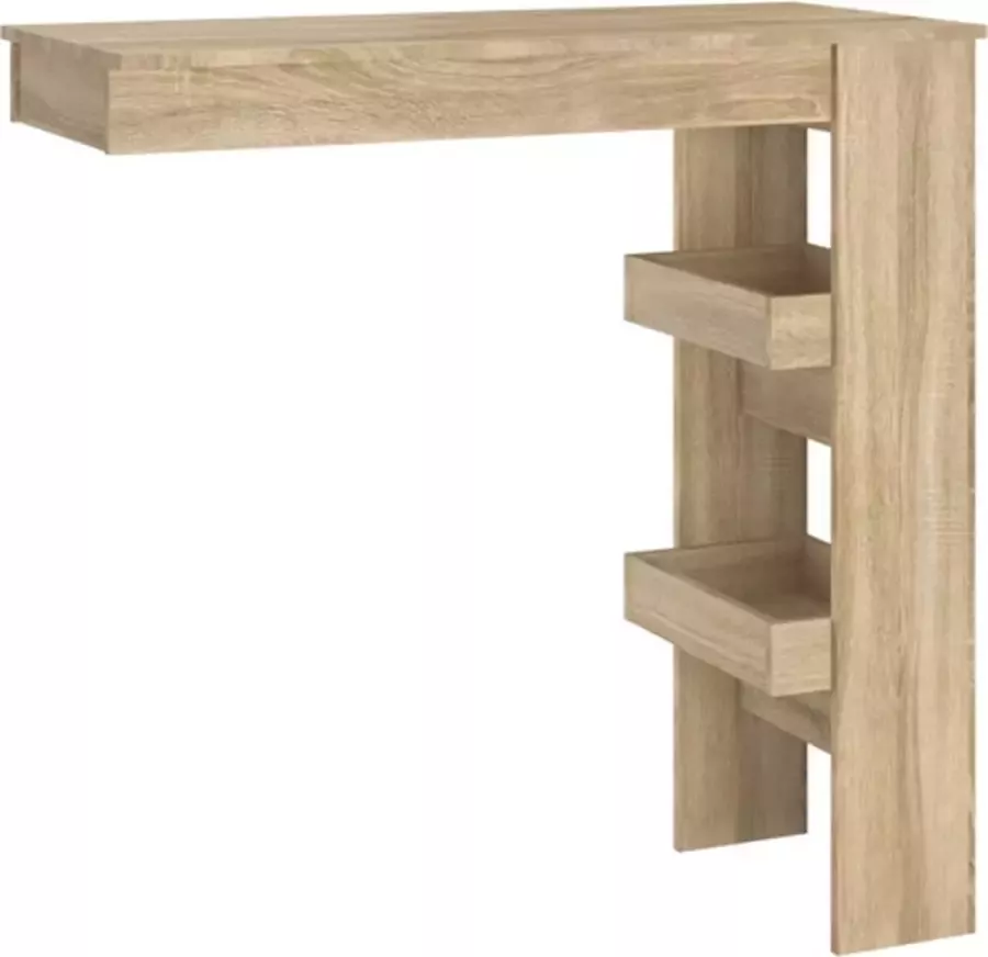 VidaXL -Bartafel-wandgemonteerd-102x45x103 5-cm-bewerkt-hout-eikenkleur - Foto 3