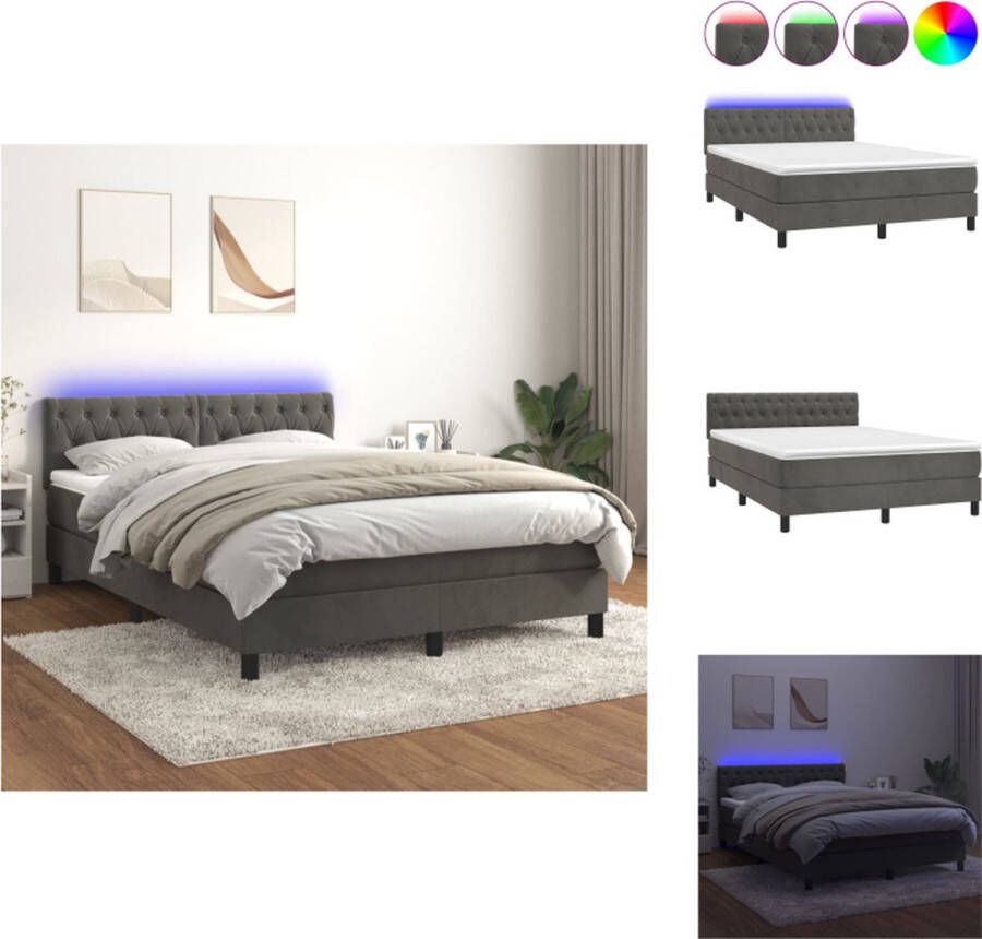 VidaXL Bed Boxspring 140 x 200 cm met LED Bed