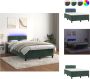 VidaXL Bed Donkergroen Fluweel 203 x 120 x 78 88 cm LED Pocketvering Matras Huidvriendelijk Topmatras Bed - Thumbnail 2