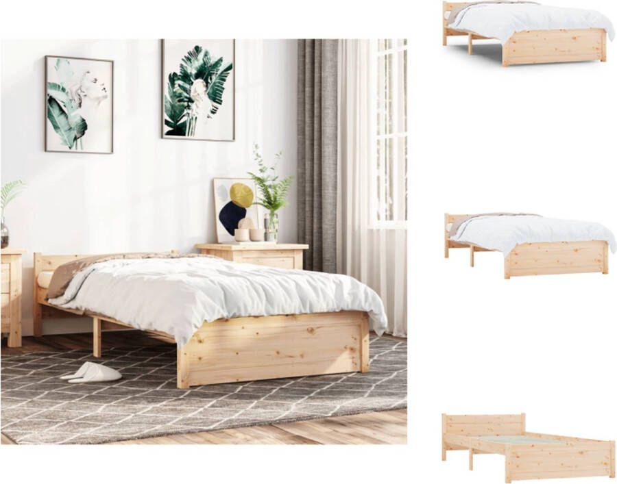 vidaXL Bed Frame Grenenhout 195.5 x 80.5 x 51 cm Eenpersoonsbed Bed