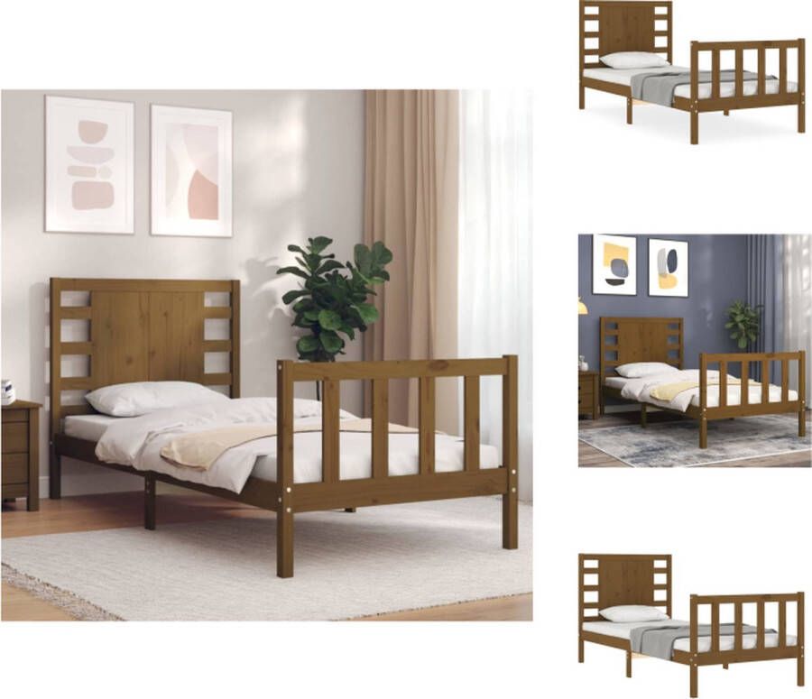 VidaXL Bed Frame Grenenhout Bedden 205.5 x 105.5 x 100 cm Multiplex Lattenbodem Bed