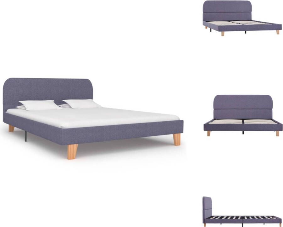 VidaXL Bedframe Bedframes Bed Bedden Bedframe stof lichtgrijs 140x200 cm - Foto 2