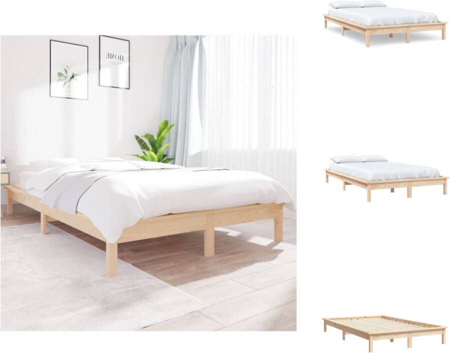 VidaXL Bed Grenenhout Klassiek houten bedframe 120x200cm Rustieke uitstraling Bed