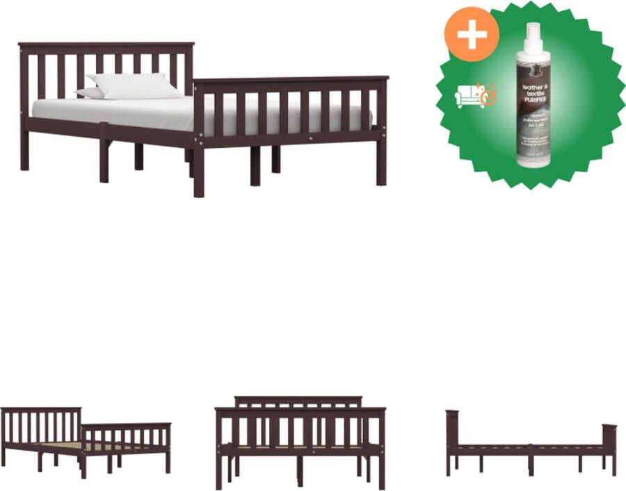 VidaXL Bed Grenenhout Modern Ontwerp 208x128x82 cm 120x200 cm Matras Bed Inclusief Reiniger