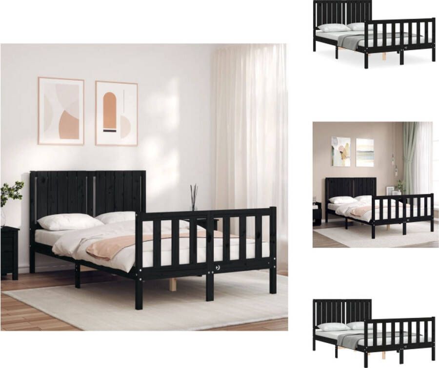 VidaXL Bed Grenenhout Zwart 195.5 x 125.5 x 100 cm Multiplex lattenbodem Bed