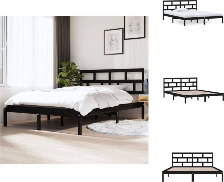 VidaXL Bed houten bedframe 195.5 x 126 x 100 cm massief grenenhout Bed