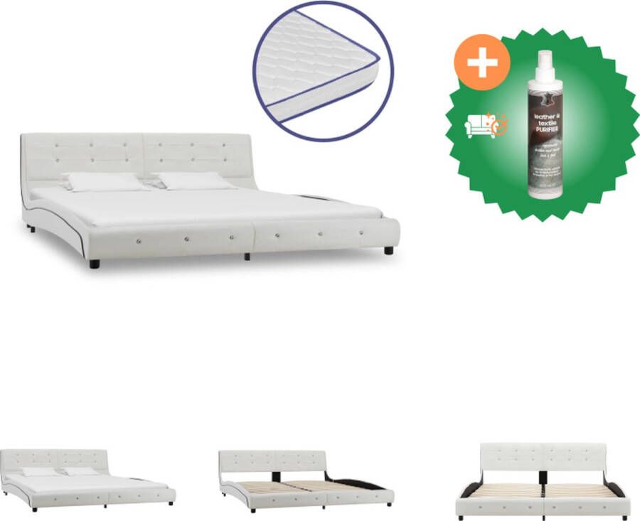 VidaXL Bed Klassiek IJzer multiplex MDF 223x185x69.5 cm Inclusief traagschuim matras 5 lagen Bed Inclusief Reiniger