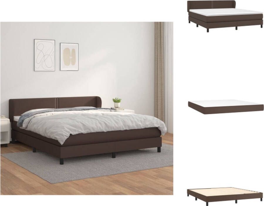 VidaXL Bed Kunstleer Pocketvering Middelhard 180x200 cm Bed