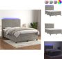 VidaXL Bed LED Lichtgrijs Fluweel Pocketvering matras Bed - Thumbnail 1