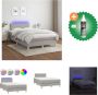 VidaXL Boxspring Lichtgrijs 203 x 120 x 118 128 cm Met verstelbaar hoofdbord en kleurrijke LED-verlichting Pocketvering matras Huidvriendelijk topmatras Inclusief montagehandleiding USB-aansluiting Bed Inclusief Reiniger - Thumbnail 10