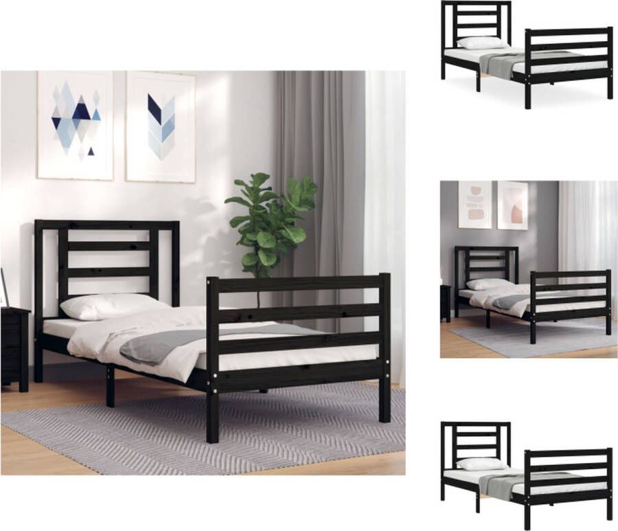VidaXL Bed Massief Grenenhout Bedframe Afmeting- 205.5 x 95.5 x 100 cm Bed