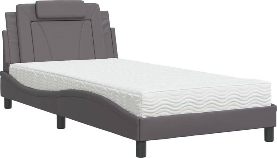 VidaXL Bedframe zonder matras Zadar kunstleer grijs 100x200 cm - Foto 4