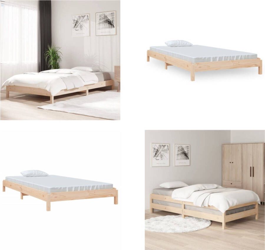 VidaXL Bed stapelbaar 80x200 cm massief grenenhout Stapelbaar Bed Stapelbare Bedden Slaapmeubel Bedframe