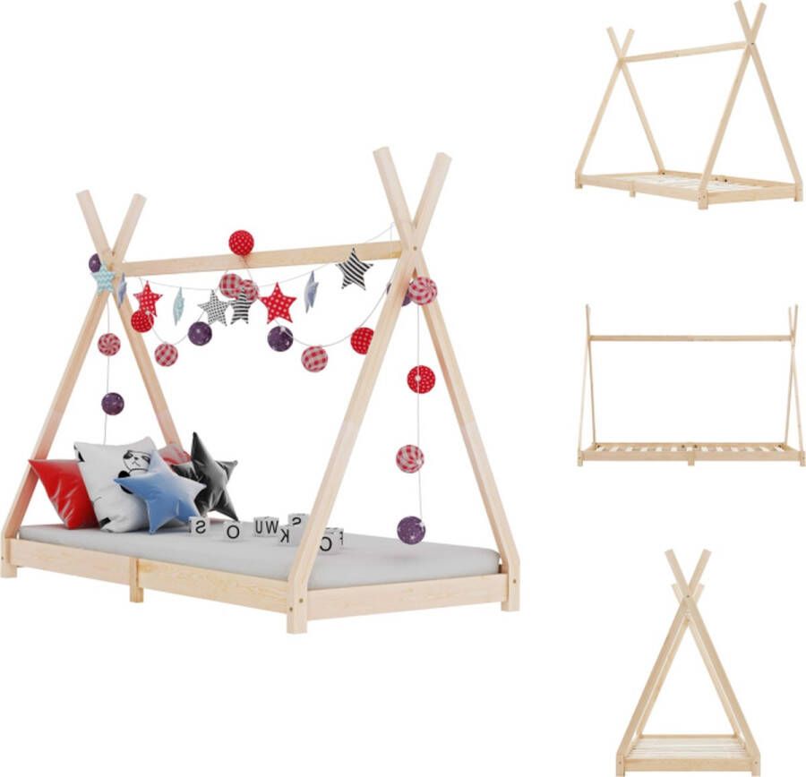 VidaXL Kinderbedframe Kinderbedframes Bed Bedden Kinderbedframe massief grenenhout 90x200 cm - Foto 5