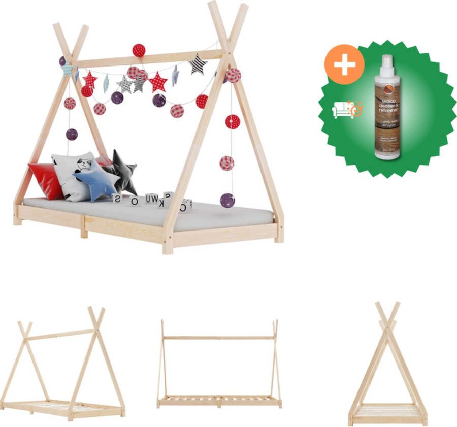 VidaXL Bed Frame Boomhut-stijl 206 x 98 x 155 cm Geschikt voor 90 x 200 cm matras Massief grenenhouten frame Bed Inclusief Houtreiniger en verfrisser - Foto 2