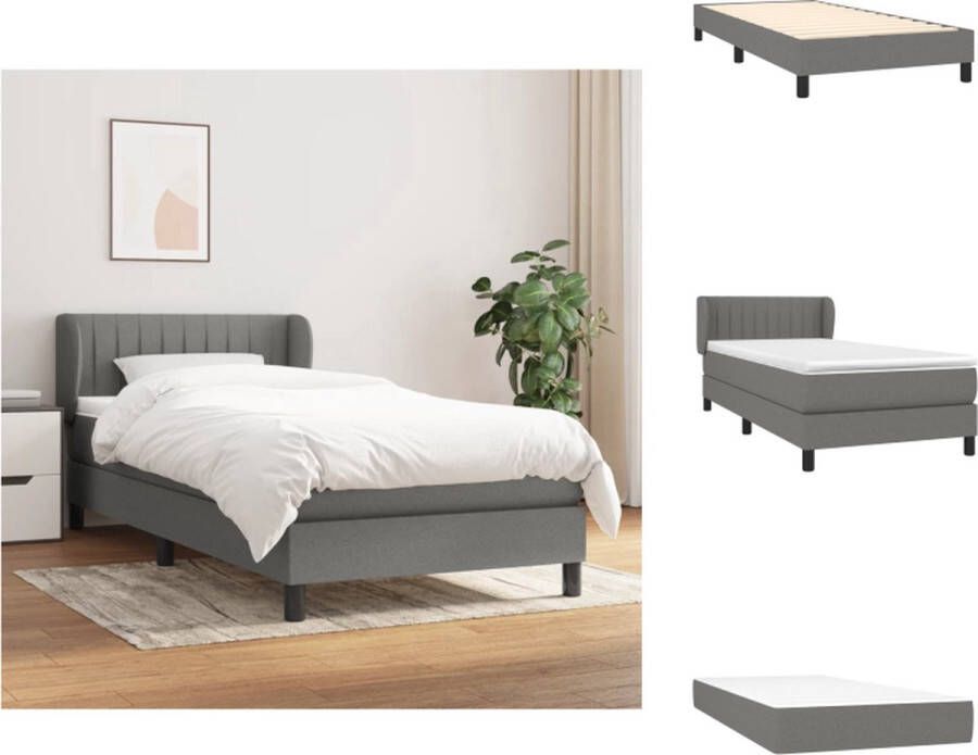 VidaXL Bed Vlinder Boxspring 80 x 200 cm Donkergrijs Bed