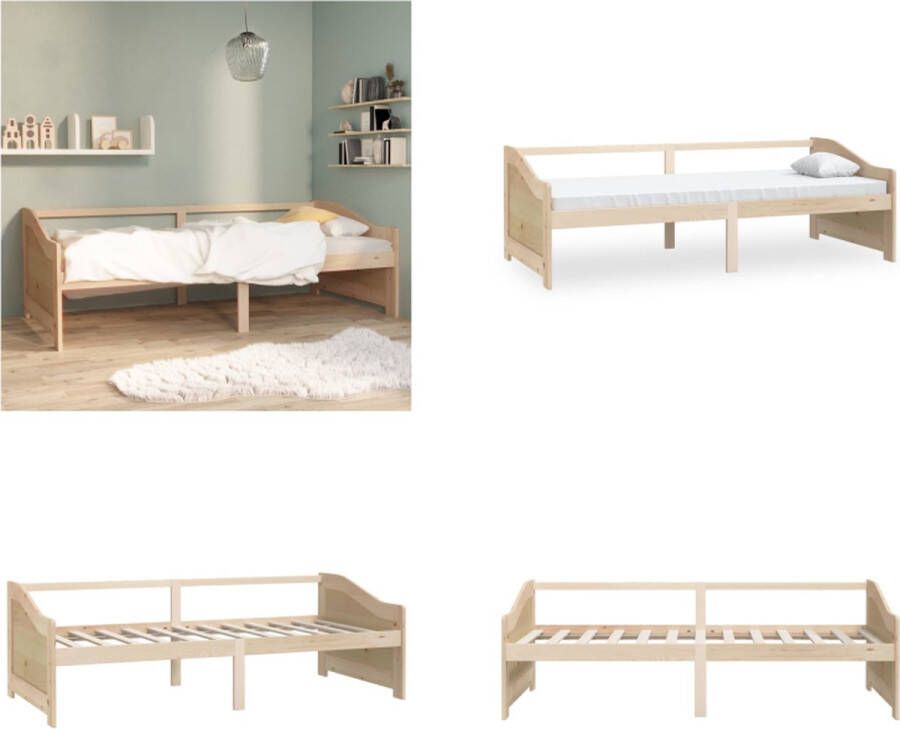 VidaXL Bedbank 3-zits massief grenenhout 90x200 cm Bedbank Bedbanken Bed Bank Bed Banken