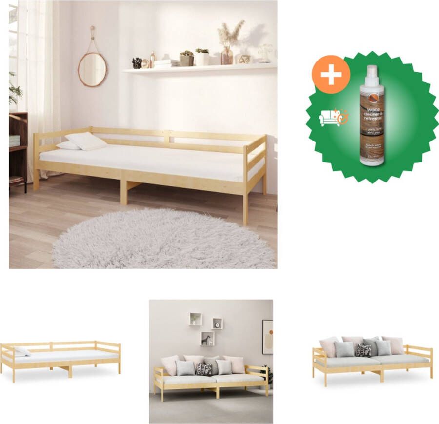 VidaXL Slaapbank Rustieke Massief Grenenhout 203.5 x 96 x 68.5 cm Lattenbodem Bed Inclusief Houtreiniger en verfrisser