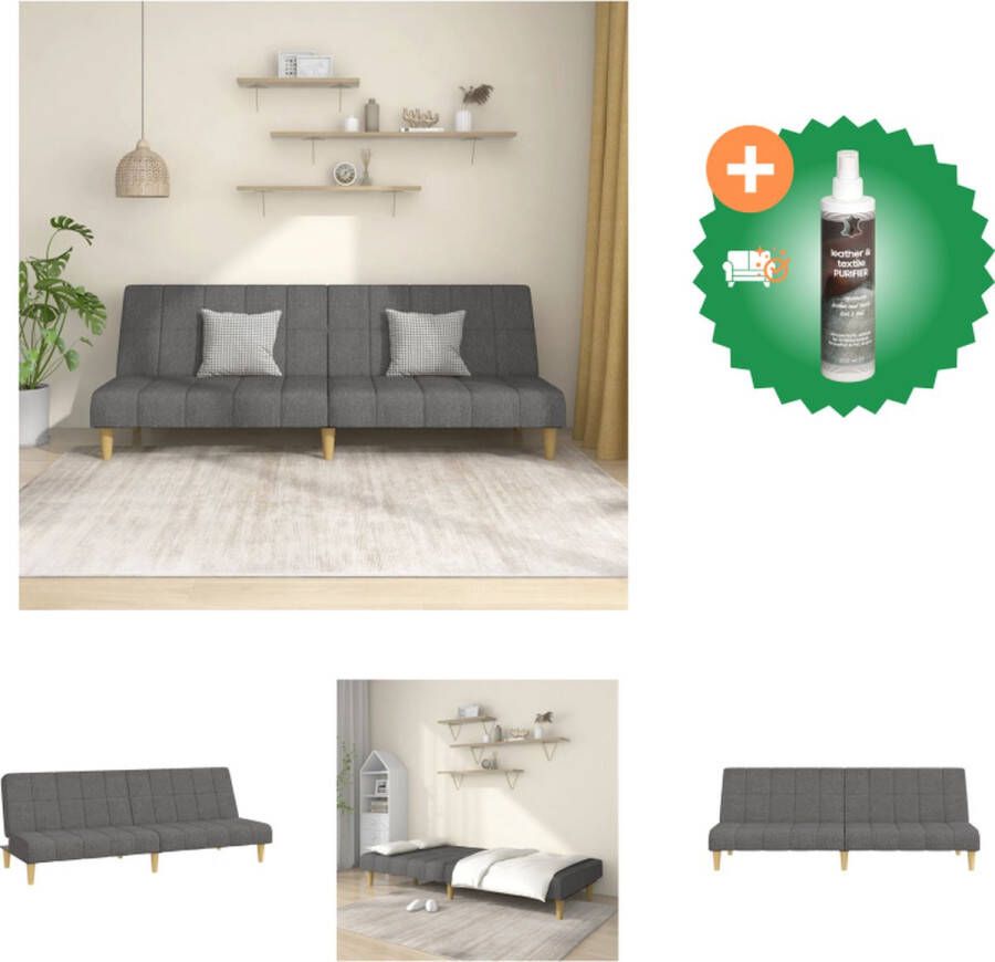 VidaXL Bedbank Sleeper Houten frame Lichtgrijs 200x84.5x69 cm Multifunctioneel Bank Inclusief Reiniger