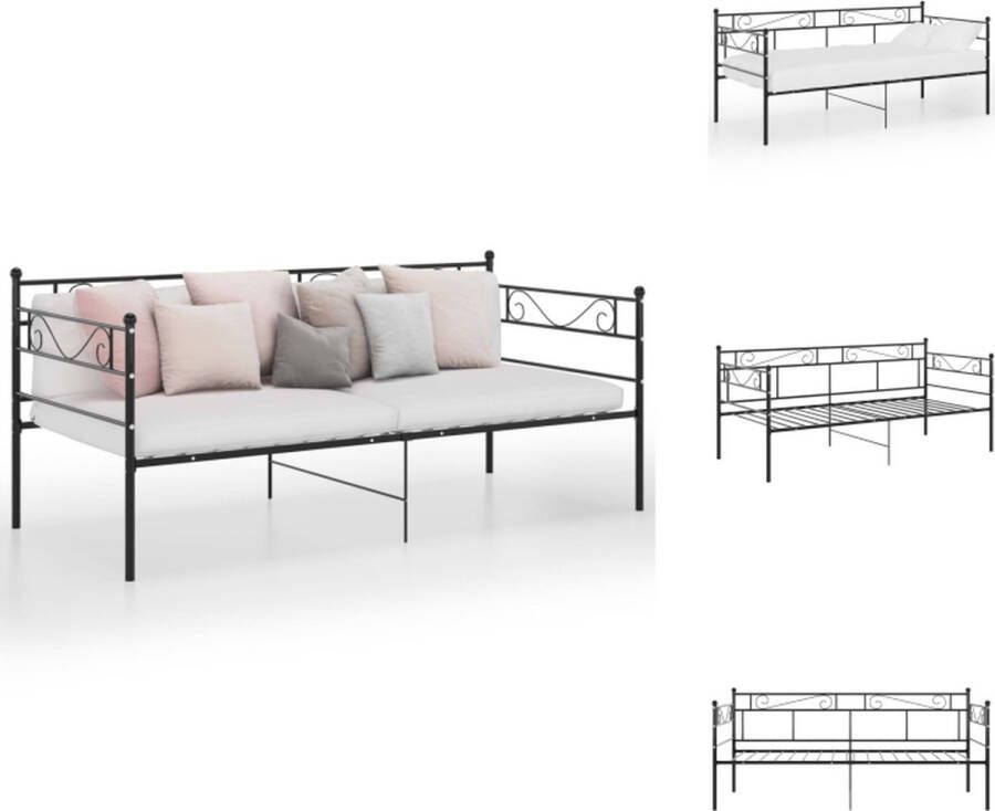 VidaXL Bedbank Verstelbaar Zwart 206.5 x 95 x 89.5 cm Metalen Constructie Bed
