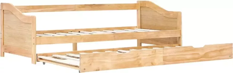 VidaXL -Bedbankframe-uittrekbaar-grenenhout-90x200-cm - Foto 4