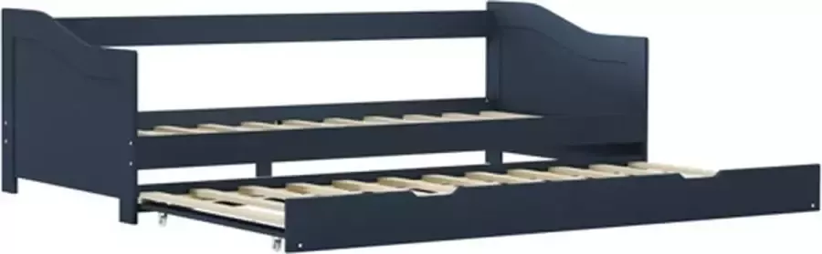 VidaXL -Bedbankframe-uittrekbaar-grenenhout-grijs-90x200-cm - Foto 4