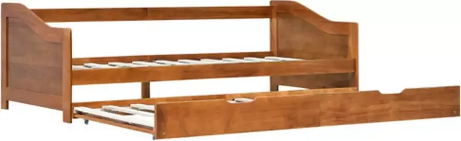 VidaXL -Bedbankframe-uittrekbaar-grenenhout-honingbruin-90x200-cm - Foto 4