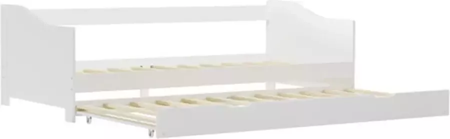 VidaXL -Bedbankframe-uittrekbaar-grenenhout-wit-90x200-cm - Foto 4