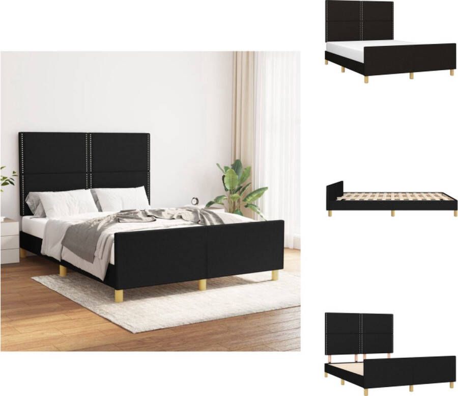 VidaXL Bedframe 203 x 146 x 118 128 cm Zwart Bed