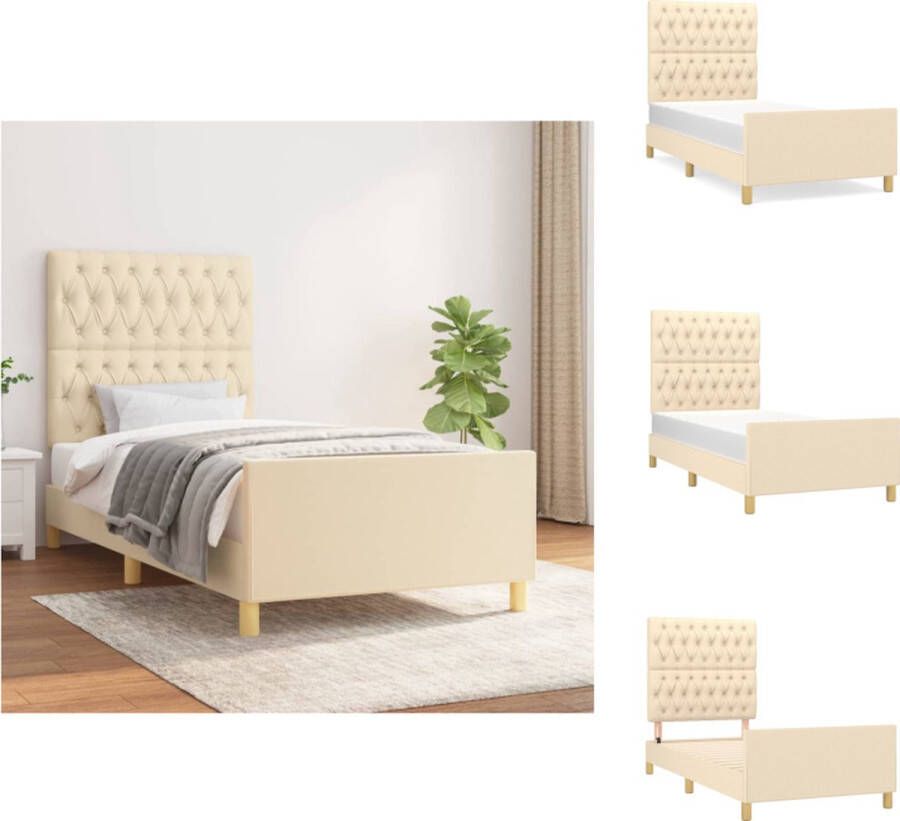 VidaXL Bedframe 203x103x118 128 cm Crème Bed