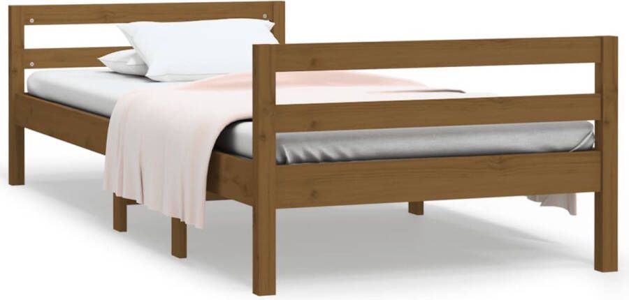 VidaXL -Bedframe-75x190-cm-massief-grenenhout-honingbruin - Foto 2