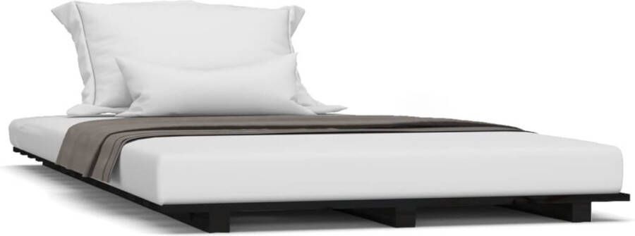 VidaXL -Bedframe-75x190-cm-massief-grenenhout-zwart - Foto 2