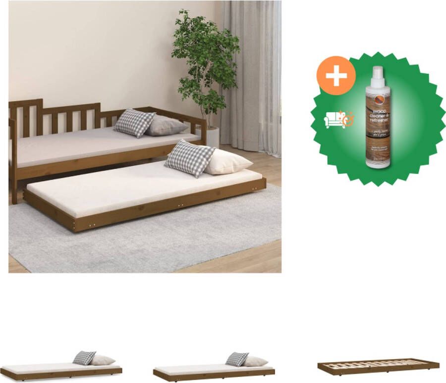 VidaXL Houten Bedframe Klassiek Grenenhout 195.5 x 95.5 x 52.5 cm Honingbruin Bed Inclusief Houtreiniger en verfrisser