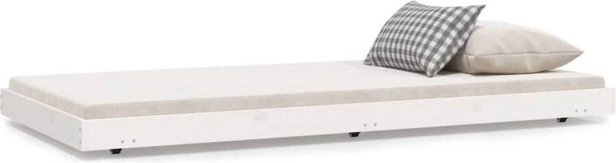 VidaXL Bedframe zonder matras massief grenenhout wit 90x190 cm