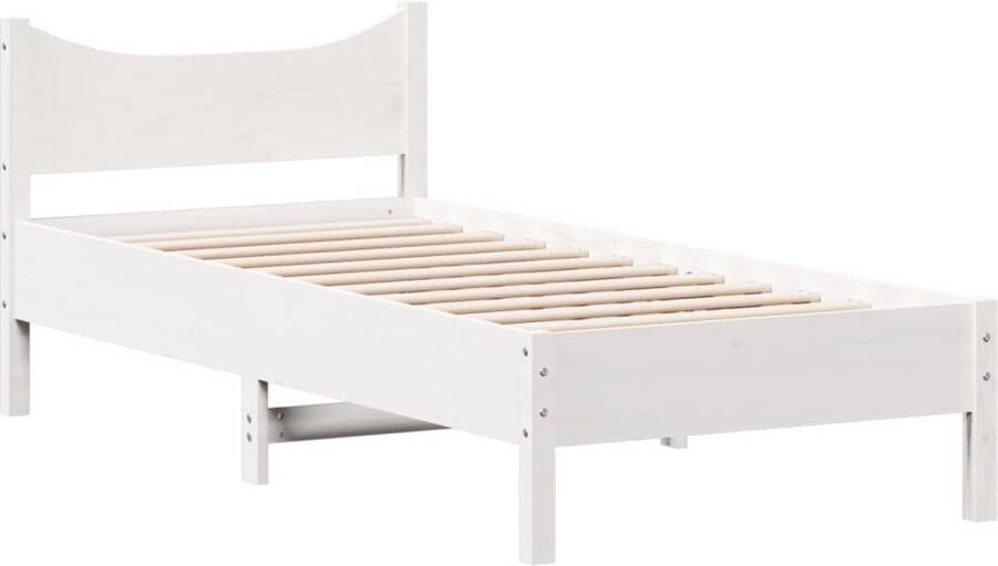 VidaXL Bedframe zonder matras massief grenenhout wit 90x190 cm - Foto 3