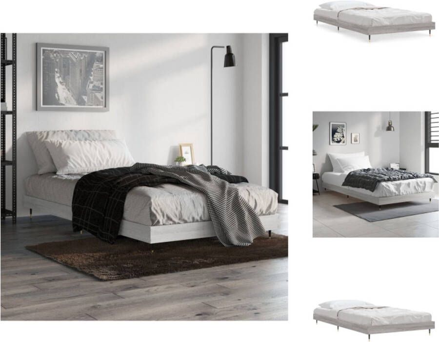 VidaXL Bedframe Afmeting- 193 x 93 x 20 cm Ken- Duurzaam hout metalen poten multiplex lattenbodem Bed