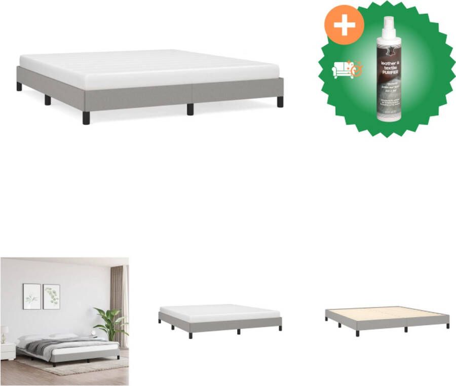 VidaXL Bedframe Multi-Lightgrijs 203x163x25 cm Duurzaam materiaal Ondersteunende poten Multiplex lattenbodem Bed Inclusief Reiniger