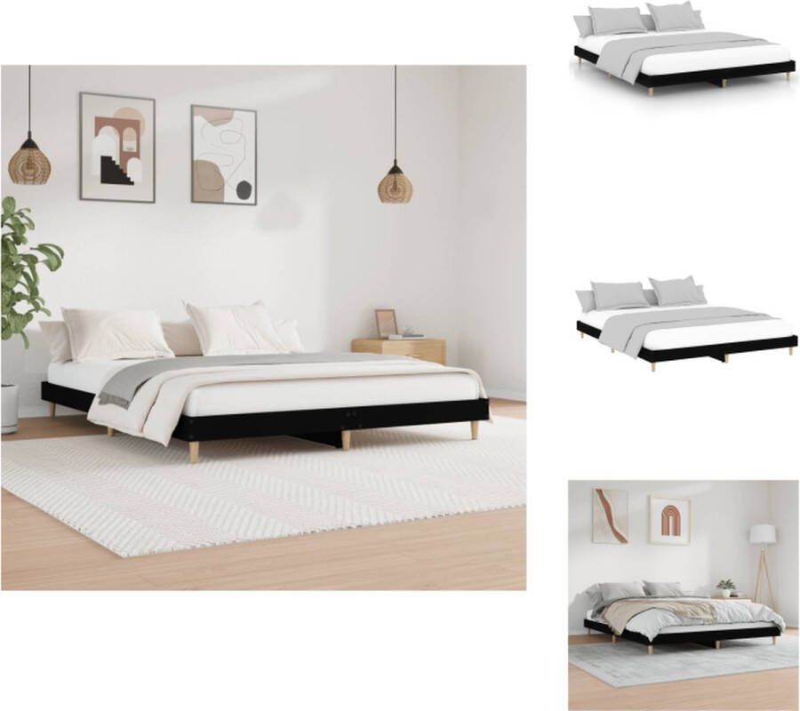 VidaXL Bedframe Afmetingen- 203 x 203 x 20 cm Kleur- Zwart Bed