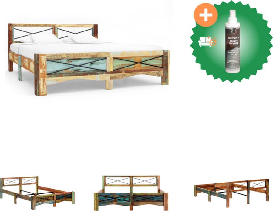 VidaXL Bedframe Antiek 166 x 212 x 74 cm  Massief gerecycled hout Bed Inclusief Reiniger