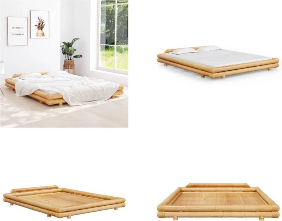 VidaXL Bedframe bamboe 160x200 cm Bedframe Bedframes Tweepersoonsbed Bed