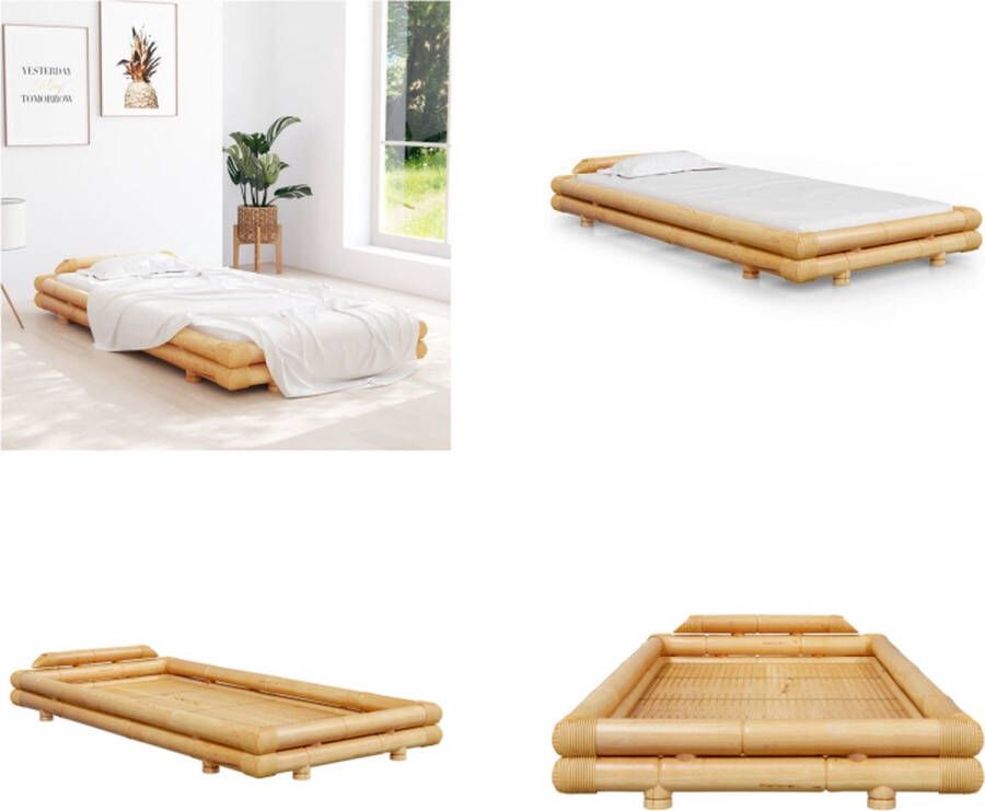 VidaXL Bedframe bamboe 90x200 cm Bedframe Bedframes Eenpersoonsbed Bed