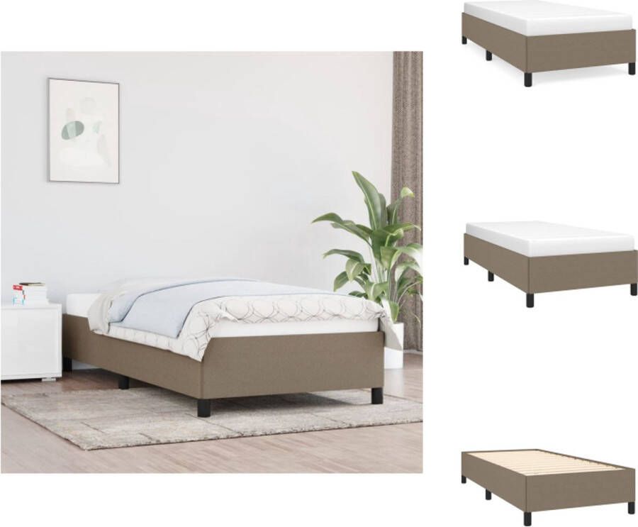 VidaXL Bedframe Bedframes 193 x 93 x 35 cm Taupe (100% polyester) Bed