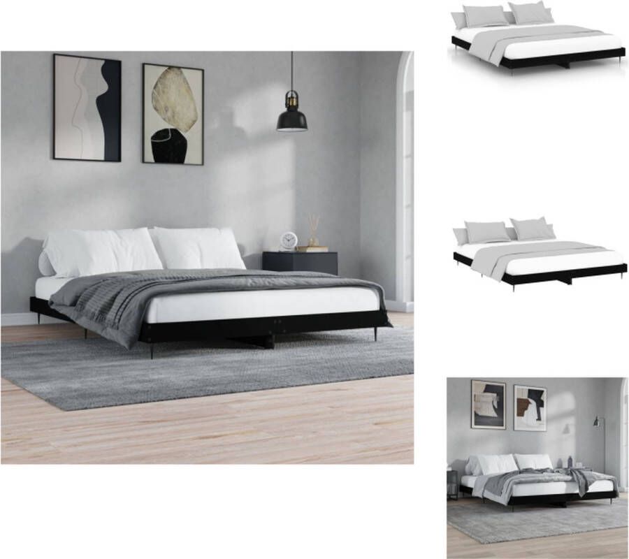 vidaXL Bedframe Bedframes 203 x 143 x 20 cm Zwart Bed
