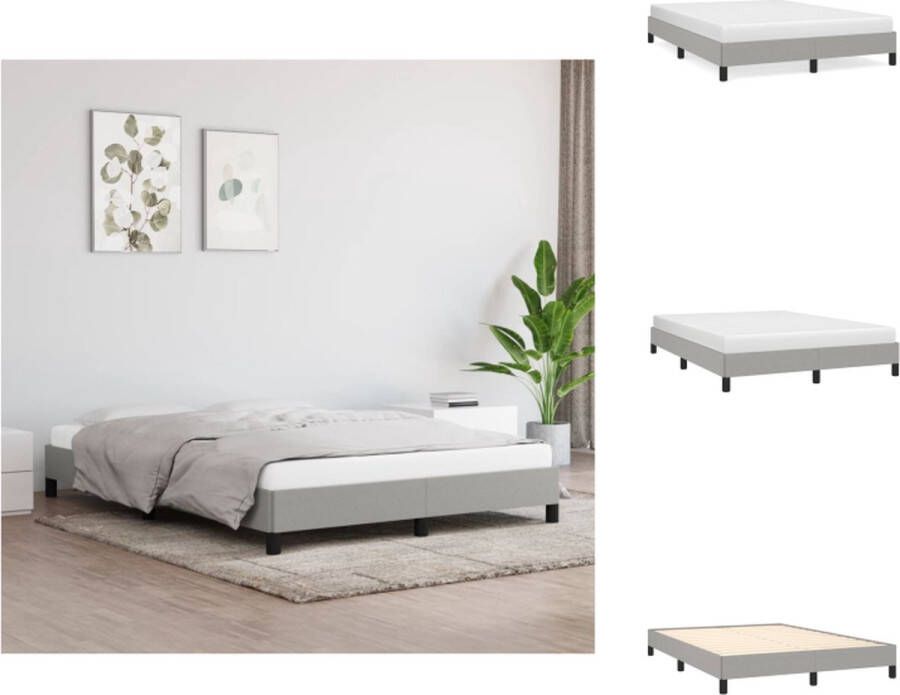 VidaXL Bedframe Bedframes 203 x 143 x 25 cm Lichtgrijs Bed