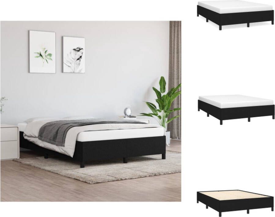 VidaXL Bedframe Bedframes 203 x 143 x 35 cm Zwart Bed