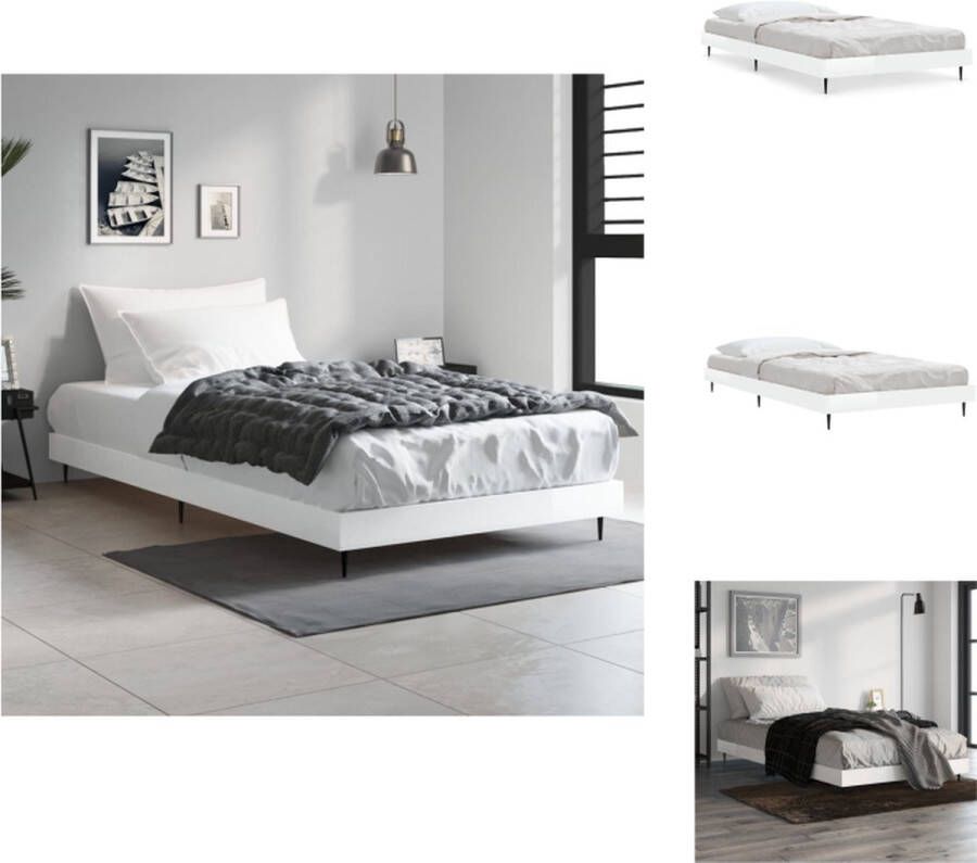 VidaXL Bedframe Bedframes 203 x 93 x 20 cm Hoogglans wit Bed