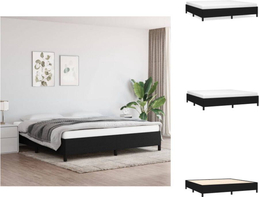 VidaXL Bedframe naam Type- Afmetingen- 203x203x35 cm Kleur- zwart Materiaal- stof multiplex Bed - Foto 2