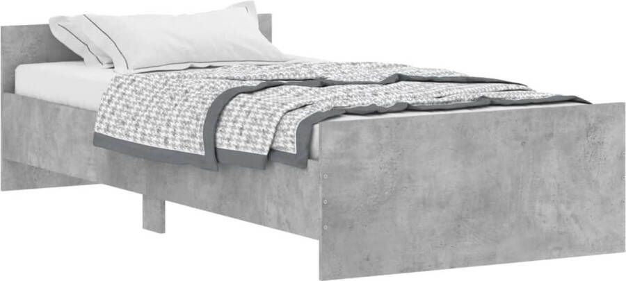 VidaXL -Bedframe-bewerkt-hout-betongrijs-100x200-cm - Foto 4