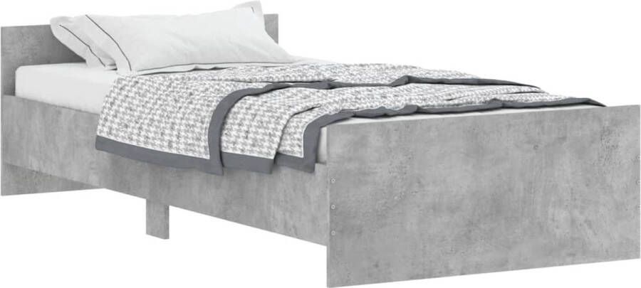 VidaXL -Bedframe-bewerkt-hout-betongrijs-90x200-cm - Foto 2